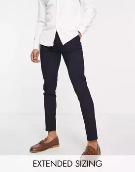 Темно-синие узкие брюки ASOS