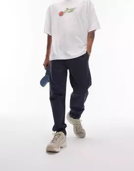 Темно-синие зауженные брюки чинос Topman