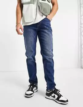 Темно-синие зауженные джинсы стрейч ASOS DESIGN