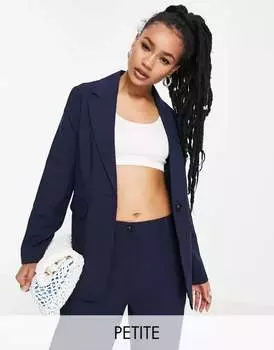 Темно-синий приталенный блейзер Topshop