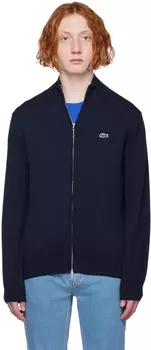 Темно-синий свитер на молнии Lacoste