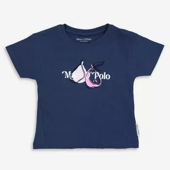 Темно-синяя футболка с белым логотипом Marc O'Polo