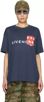 Темно-синяя футболка с карманами Givenchy