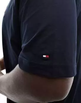 Темно-синяя футболка с монотипным рисунком Tommy Hilfiger Big & Tall