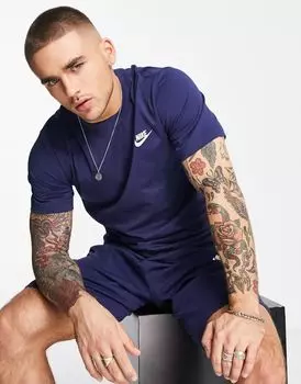 Темно-синяя футболка унисекс Nike Club