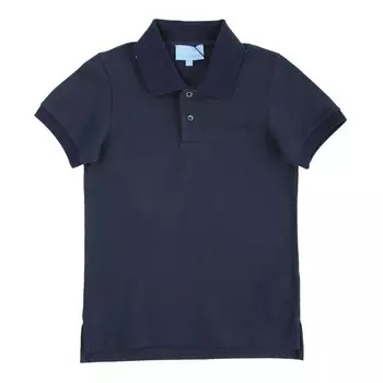 Темно-синяя классическая рубашка-поло с логотипом Lanvin, синий