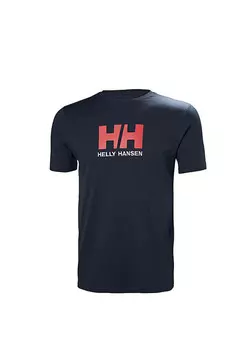 Темно-Синяя мужская футболка с логотипом Helly Hansen, синий