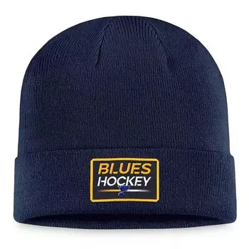 Темно-синяя шапка с манжетами NHL St. Louis Blues 2023 Authentic Pro Prime