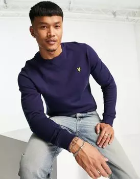 Темно-синяя толстовка с круглым вырезом и логотипом Lyle & Scott