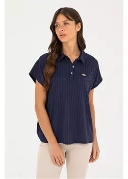 Темно-синяя женская футболка-поло комфортного кроя PAT U.S. Polo Assn., темно-синий