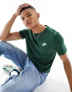 Темно-зеленая футболка унисекс Nike Club