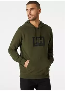 Темно-зеленая мужская толстовка с капюшоном Helly Hansen