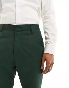 Темно-зеленые брюки-скинни ASOS