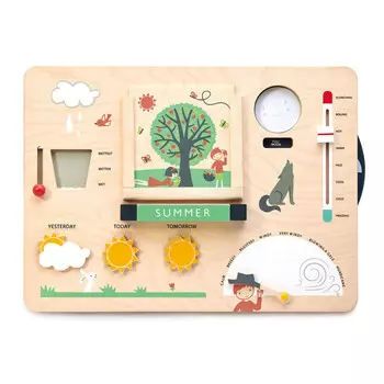 Tender Leaf Toys, развивающая игрушка Деревянная метеостанция