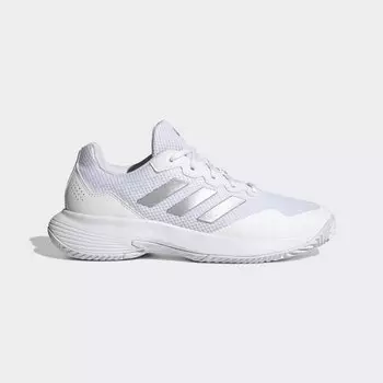 Теннисные Кроссовки Gamecourt 2.0 Adidas, цвет Cloud White/Silver Metallic/Cloud White