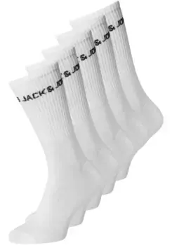Теннисные носки Jack & Jones "JACBASIC LOGO TENNIS SOCK 5 PACK NOOS" (упаковка, 5 пар), белый