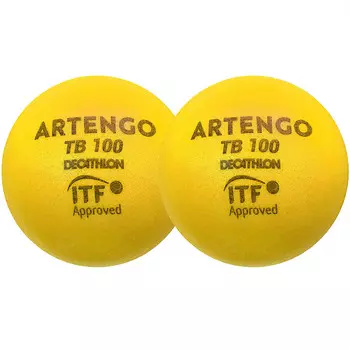 Теннисный мяч TB100 Foam 2-Pack 9 см Желтый ARTENGO