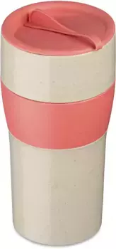 Термокружка KOZIOL "AROMA TO GO XL", CO нейтральная, производство Германия. Биоциркулярный пластик, 700 мл 18,5 см, цвет nature desert sand/nature coral