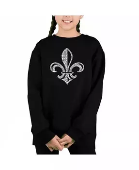 Текст песни When The Saints Go Marching In - Big Girl's Word Art Crewneck Sweatshirt La Pop Art, синий