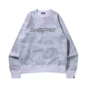 Текстовый код BAPE Camo Crewneck Серый