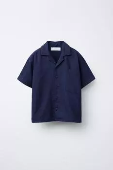 Текстурированная рубашка ZARA, цвет Indigo