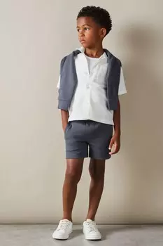 Текстурированные шорты Robin на завязках Reiss, синий