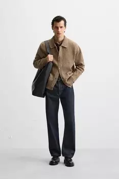 Текстурированный кардиган ZARA, кэмел