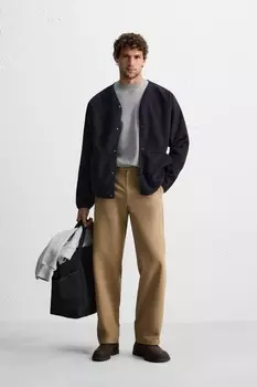 Текстурированный кардиган ZARA, темно-синий