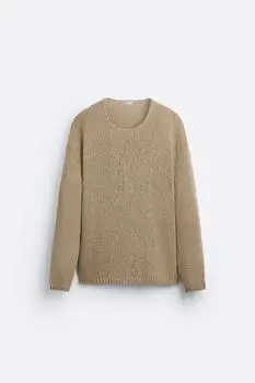 Текстурированный свитер ZARA, кэмел