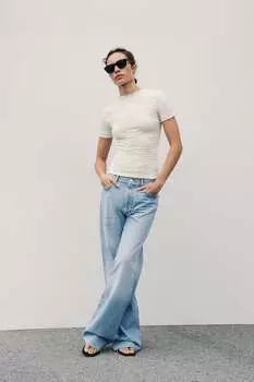Текстурный топ ZARA, белый