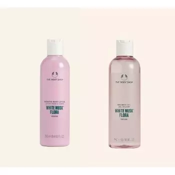 The Body Shop Лосьон и гель для душа White Musk Flora 250 мл. Свежий цветочный культовый аромат
