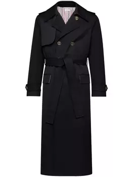 Thom Browne двубортный тренч, черный