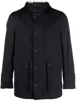 Thom Browne hooded parka coat, синий