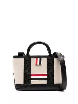 Thom Browne Kids кожаная сумка, черный