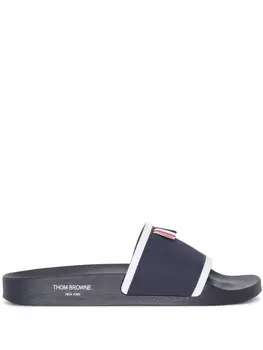 Thom Browne махровые шлепанцы, синий