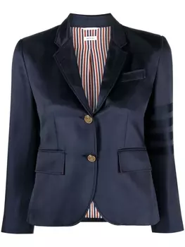 Thom Browne однобортный блейзер с полосками 4-Bar, синий
