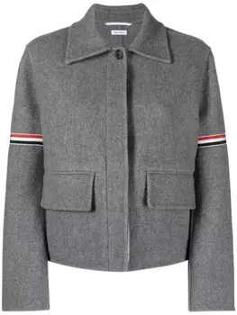 Thom Browne пиджак с полосками, серый