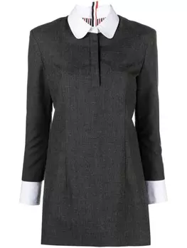 Thom Browne платье мини из вирджинской шерсти, серый