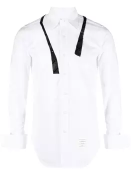 Thom Browne рубашка с бантом, белый