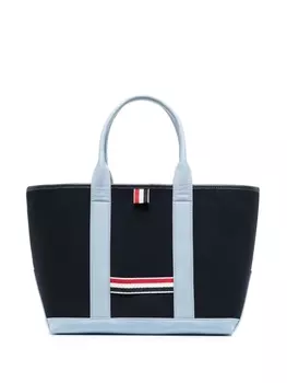 Thom Browne RWB-stripe canvas tote bag, синий