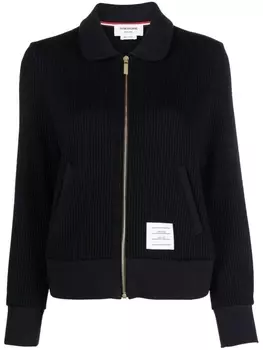 Thom Browne seersucker 4-Bar zipped jacket, синий