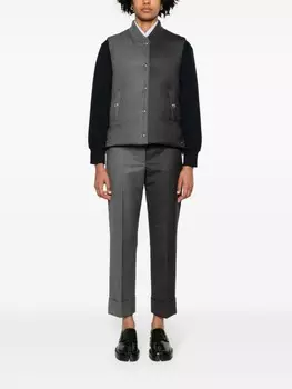 Thom Browne зауженные шерстяные брюки, серый