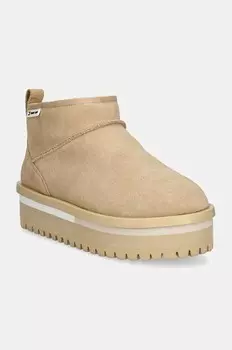 TJW SUEDE FLATFORM BOOT Замшевые зимние ботинки WL Tommy Jeans, бежевый