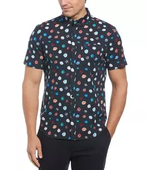 Тканая рубашка с короткими рукавами Original Penguin и цветочным принтом Pete, синий