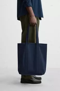 Тканевая сумка для покупок ZARA, синий