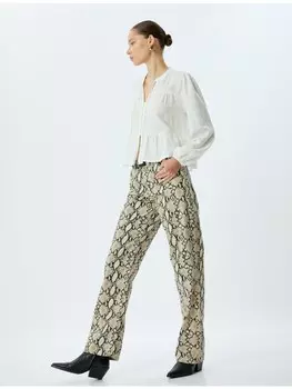 Тканевые брюки KOTON, цвет beige gemustert