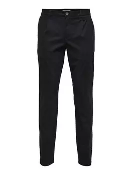 Тканевые брюки Only & Sons Slim fit Pleat-Front Pants Cam, черный
