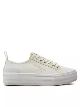 Тканевые кроссовки Bold Vulc Flatf Low Lace Mix Mtl Calvin Klein, экрю