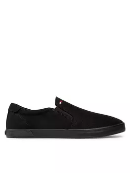 Тканевые кроссовки Iconic Slip On Tommy Hilfiger, черный
