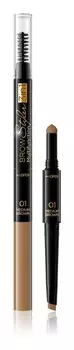 Точный карандаш для бровей 3-в-1 Eveline Cosmetics Brow Styler, оттенок 01 Medium Brown 1,2 г